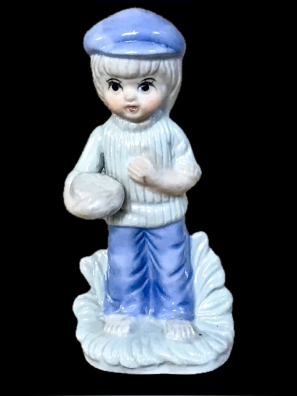 Vintage Newsboy Child Figurine Dickens Storybook Paperboy Dutch Boy Coastal